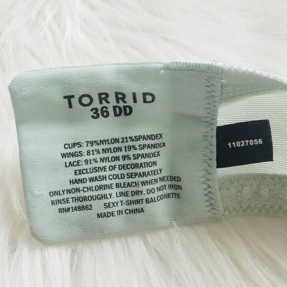 Torrid Mint Lace Detail Sexy T-Shirt Bra 36DD - Picture 8 of 8